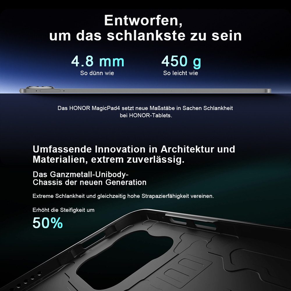 Honor HONOR MagicPad 4 WLAN Tablet 12,3", 165Hz OLED-Display,10100mAh Akku Tablet weiß