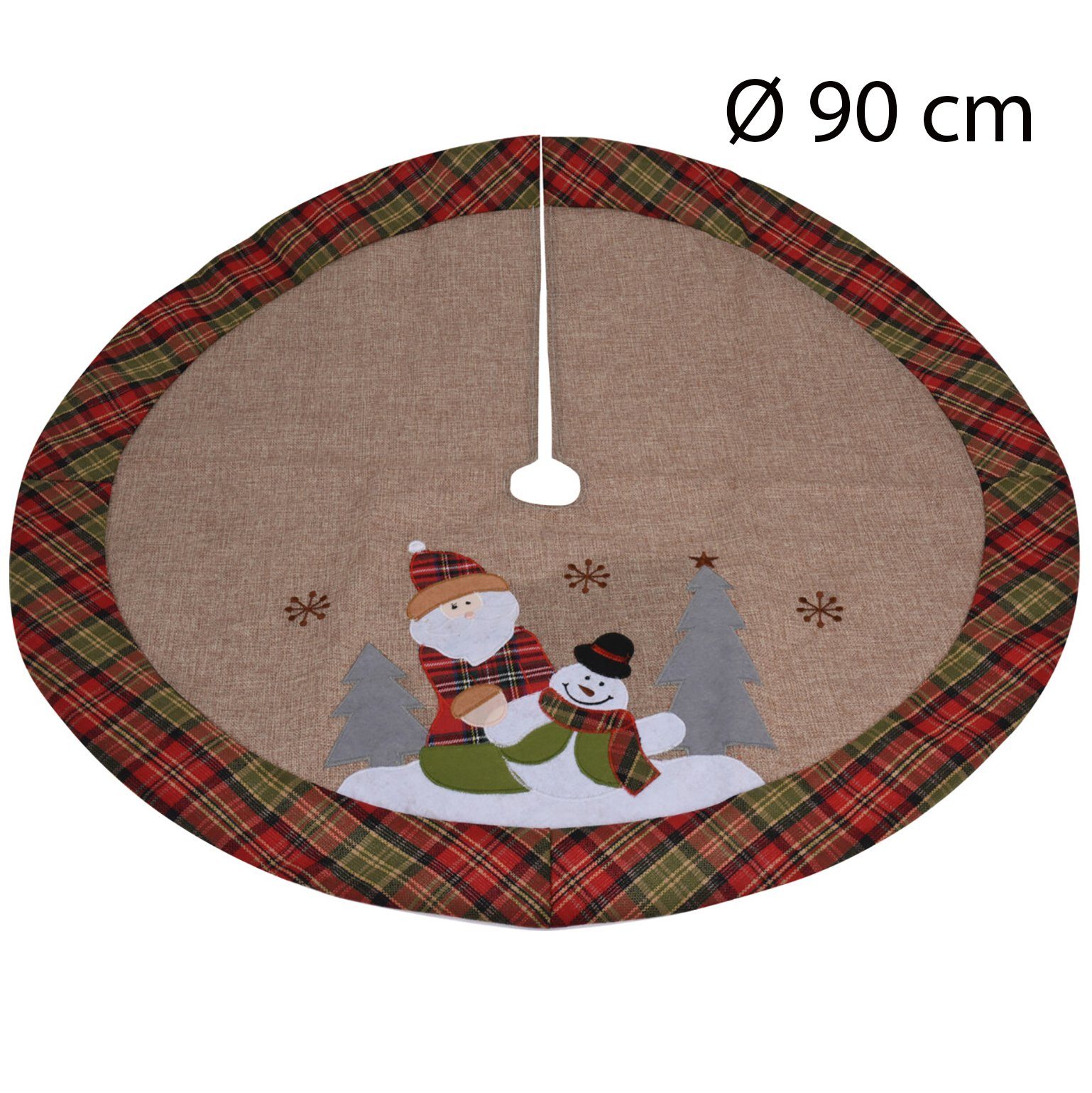 Baumdecke Tannennadeln Stilvolle cm Jute 90 Schutz Tannenbaum-Decke, aus Annastore Weihnachtsbaumdecke Tannenbaum-Unterlage, Ø