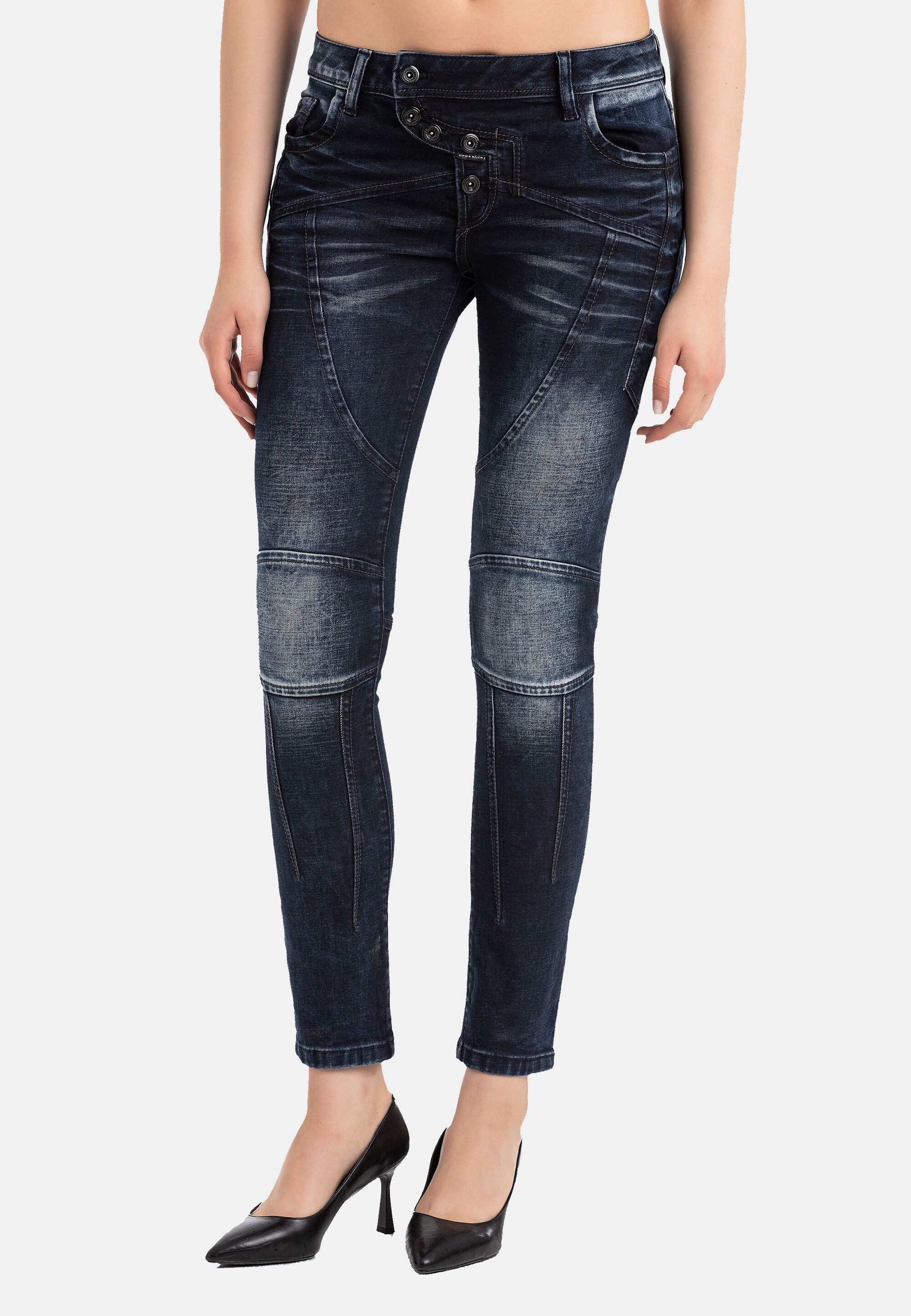 Cipo & Baxx 5-Pocket-Jeans WD469 Ausgefallene Knopfleiste