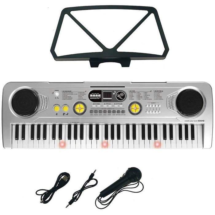 Reig Keyboard Keyboard 61 Tasten mit Mikrofon USB Kabel und Lernheft 73 cm