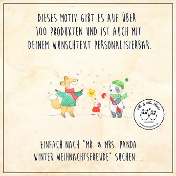 Mr. & Mrs. Panda Poster DIN A5 Winter Weihnachtsfreude - Weiß - Geschenk, Handgemaltes Poster, Winter Weihnachtsfreude (1 St), Lebendige Farben