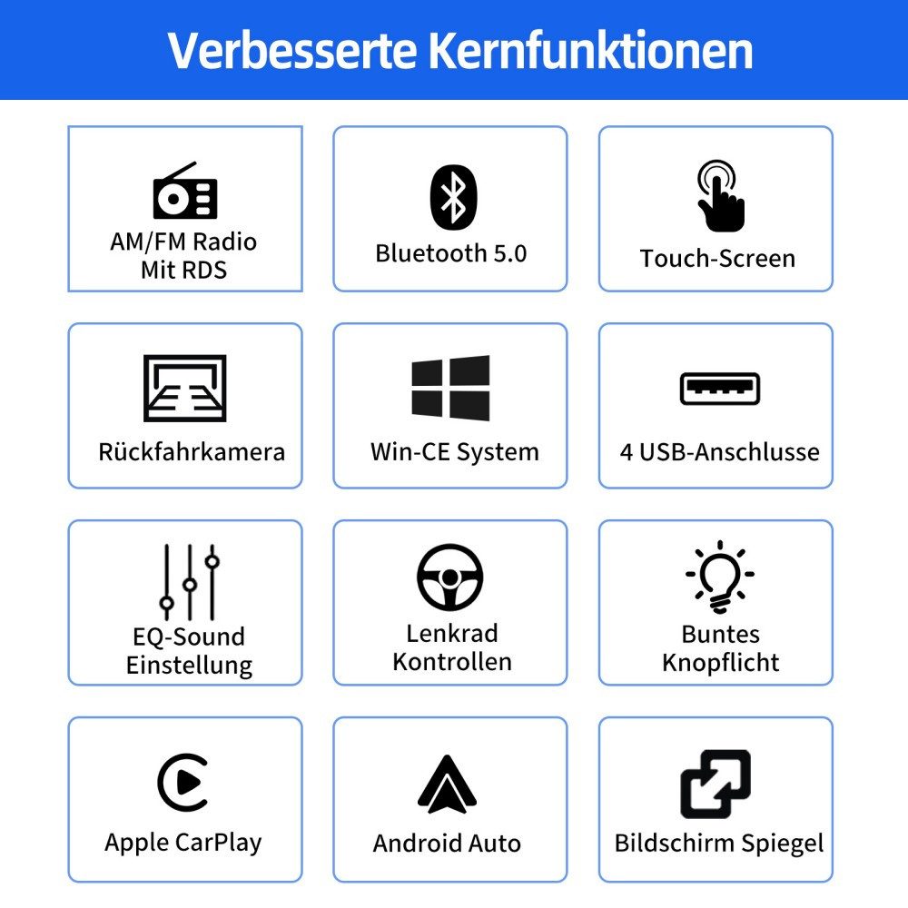 ESSGOO Für Mercedes-Benz A B Klasse Vito W169 W639 W245 Carplay Android Auto Navigationsgerät (Carplay Android Auto Bluetooth FM AM)