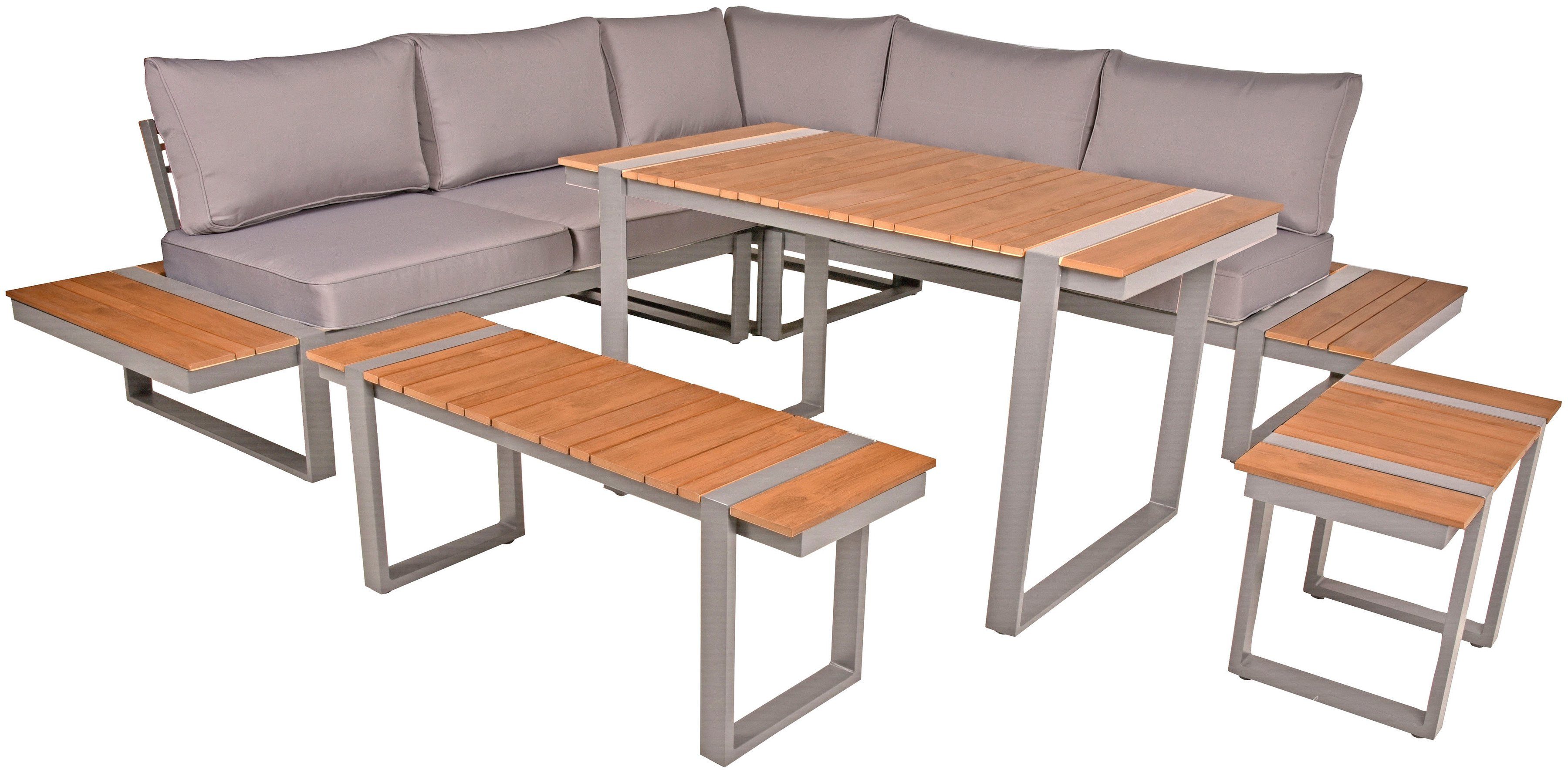 Garden Pleasure Garten-Essgruppe AUREA, (8-tlg), mit bequemer Polsterung