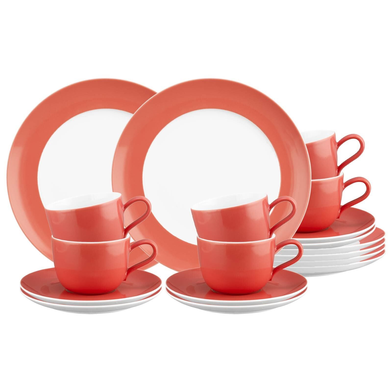 Seltmann Weiden Kaffeeservice Liberty Pure Colors Kaffeeservice 18er Set (18-tlg), 6 Personen, Porzellan