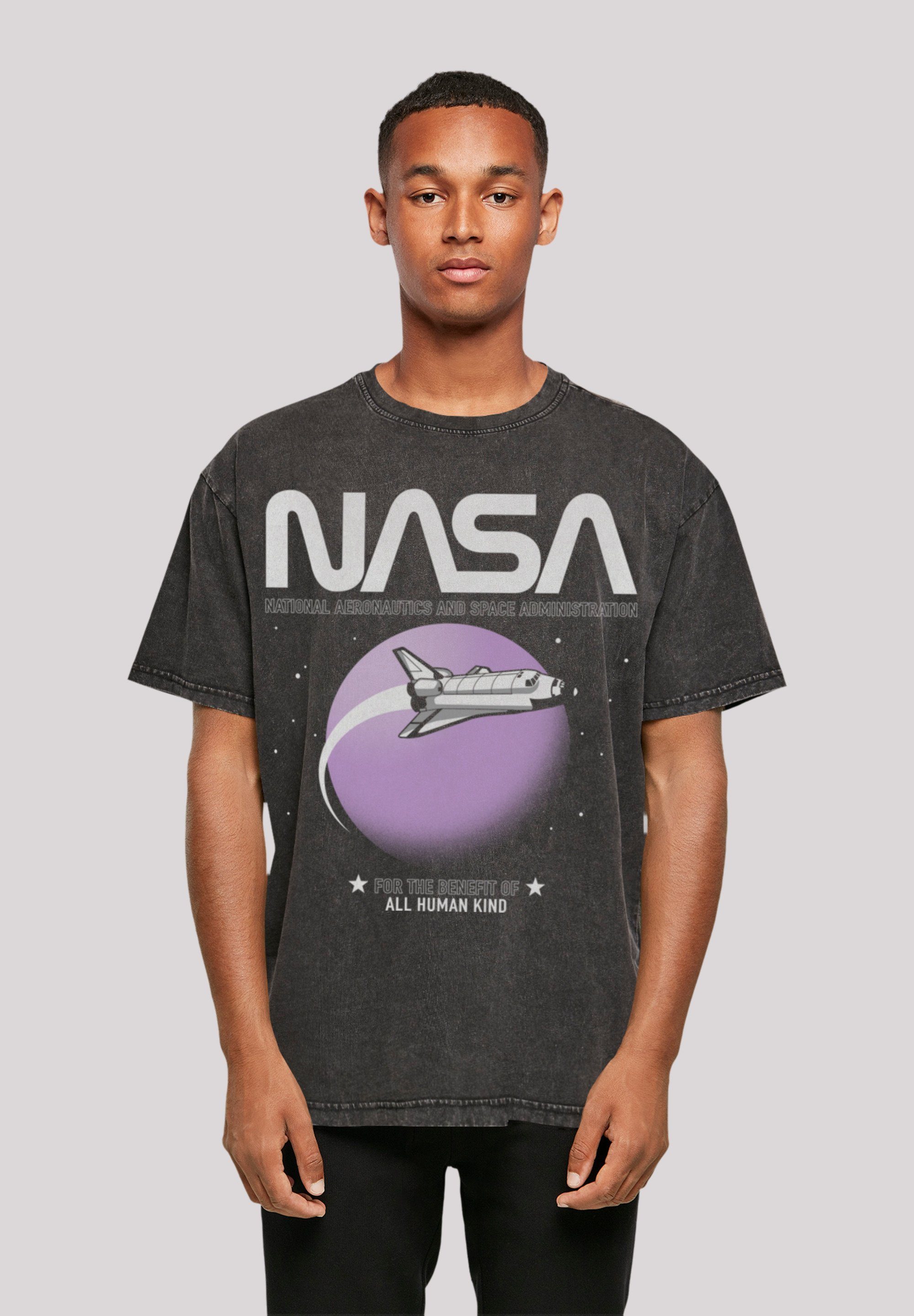 F4NT4STIC T-Shirt NASA Shuttle Orbit Print schwarz