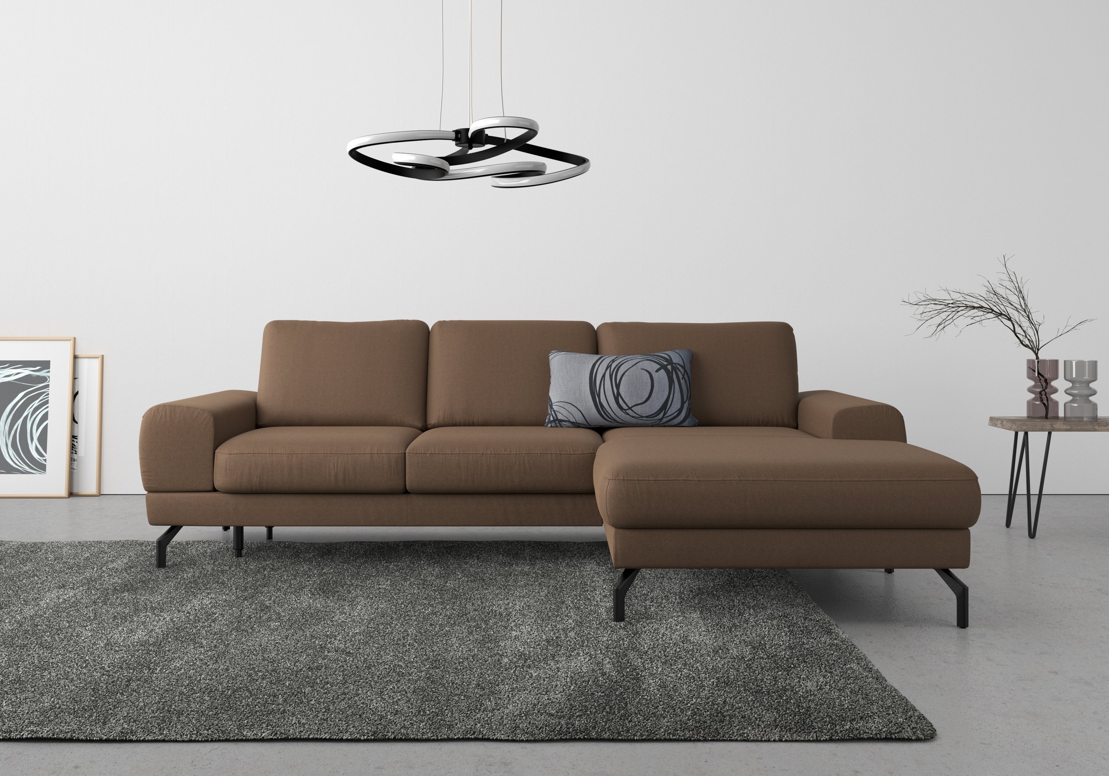 sit&more Ecksofa Cinturo, inklusive Sitzhöhe Federkern, 48 cm und Sitztiefenverstellung