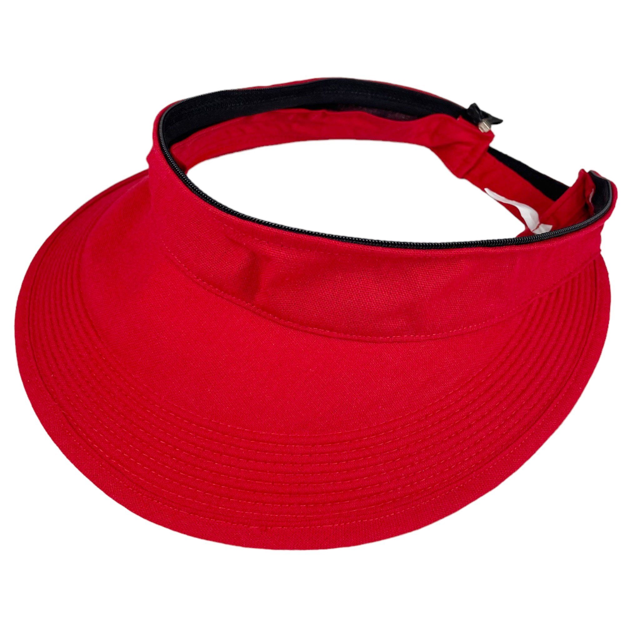 Taschen4life Sonnenhut Visor Cap 2in1 Sonnencap Basecap & Sonnenschutz in Einem, unisex, aus Leinen – Bild 5 von 5
