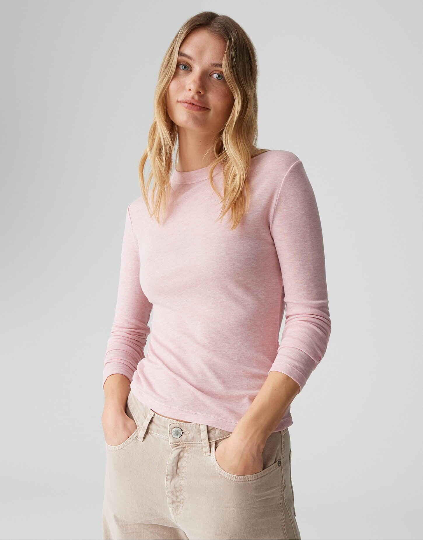 OPUS Longsleeve SEFEMINA Slim im Tencel Wollmix schmale Passform, glatter G günstig online kaufen