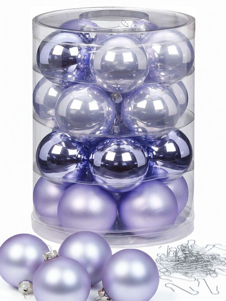 MAGIC by Inge Weihnachtsbaumkugel Weihnachtskugeln 20 Stk 6 cm Dreamy Lilac mit Haken