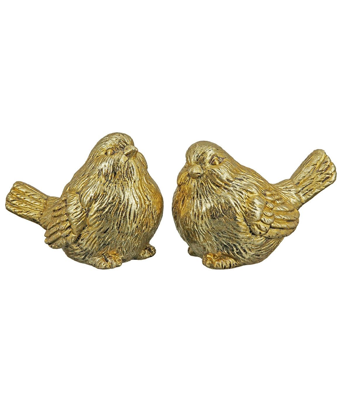 GILDE Dekofigur Figur Vogel gold aus Keramik 2er-Set von Gilde - Weihnachtsdekoration