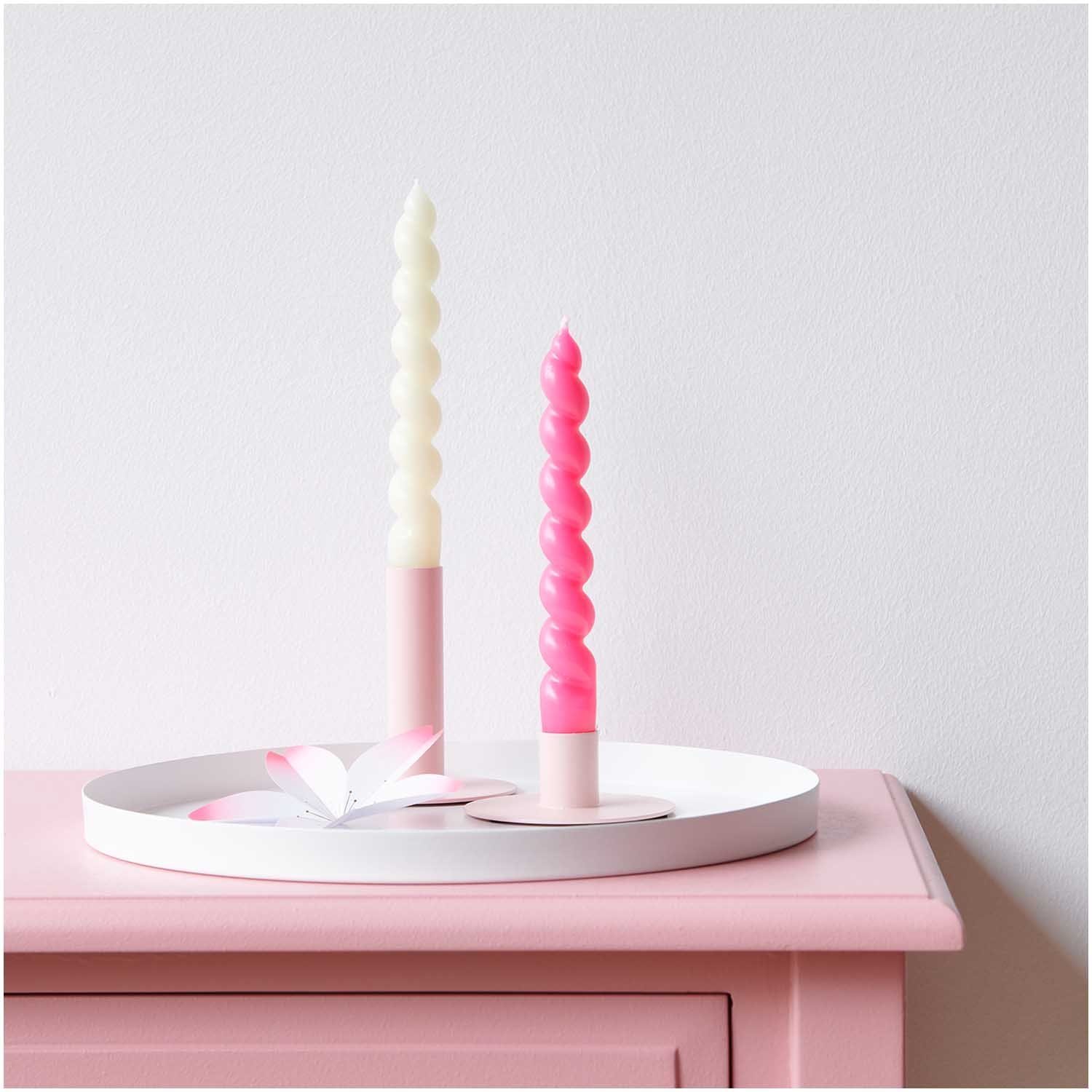 groß, Kerzenhalter Metall Rico Kerzenständer Design rosa,