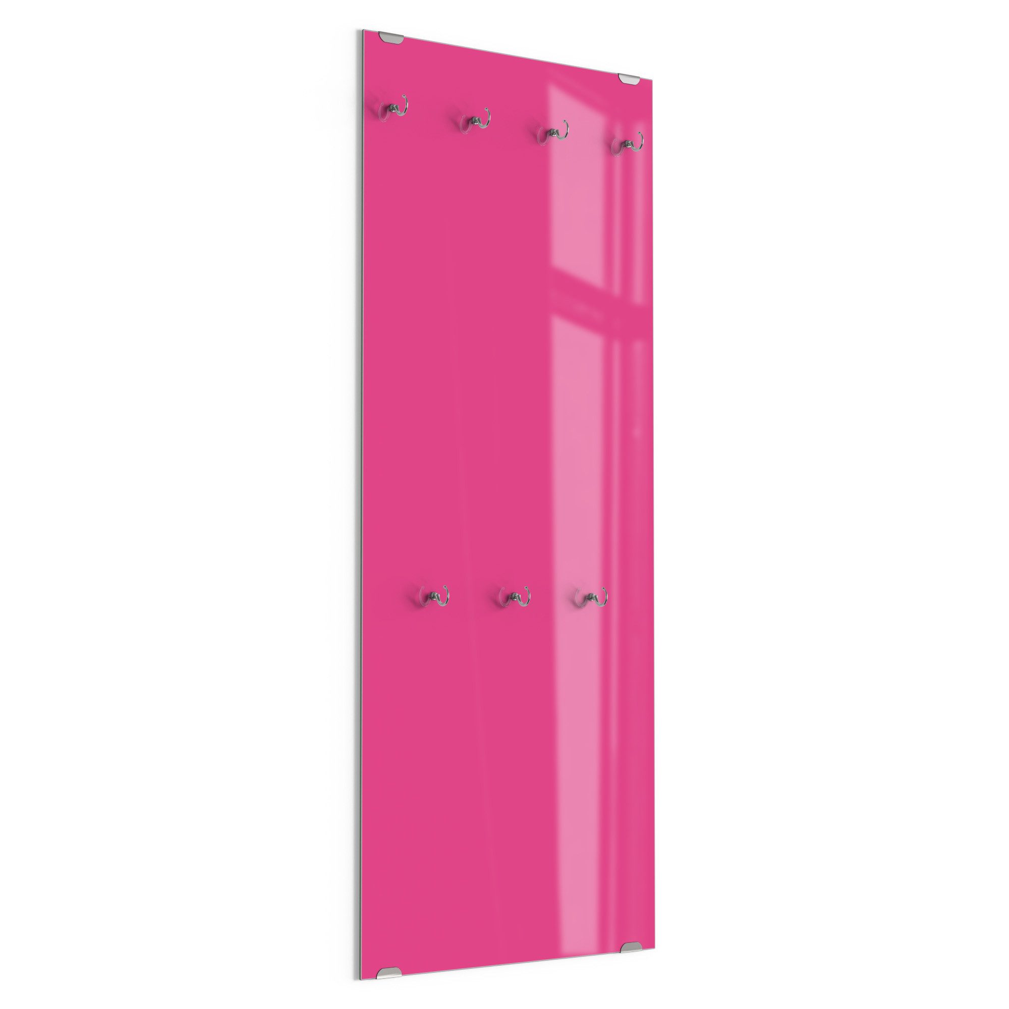 DEQORI Kleiderhaken 'Unifarben - Rosa', Glas Garderobe hängend Flur Jackenhalter modern Wandgarderobe Haken