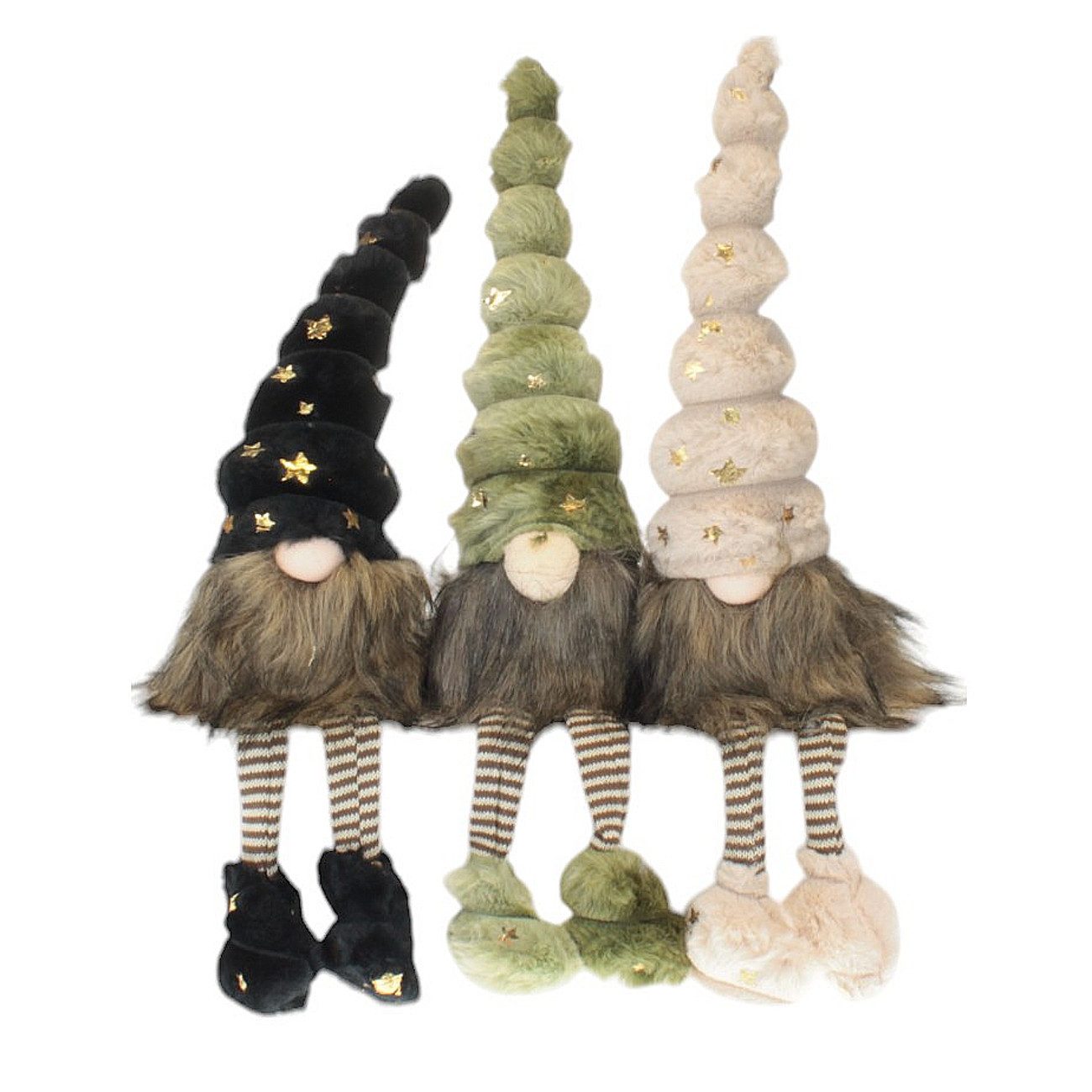 Macosa Home Kantenhocker Weihnachtswichtel 42 cm Stoff vers. Farben Dekowichtel Dekofigur (Weinachten Dekoration Weihnachtsdeko), Figur Weihnachtsmann Wichtel modern