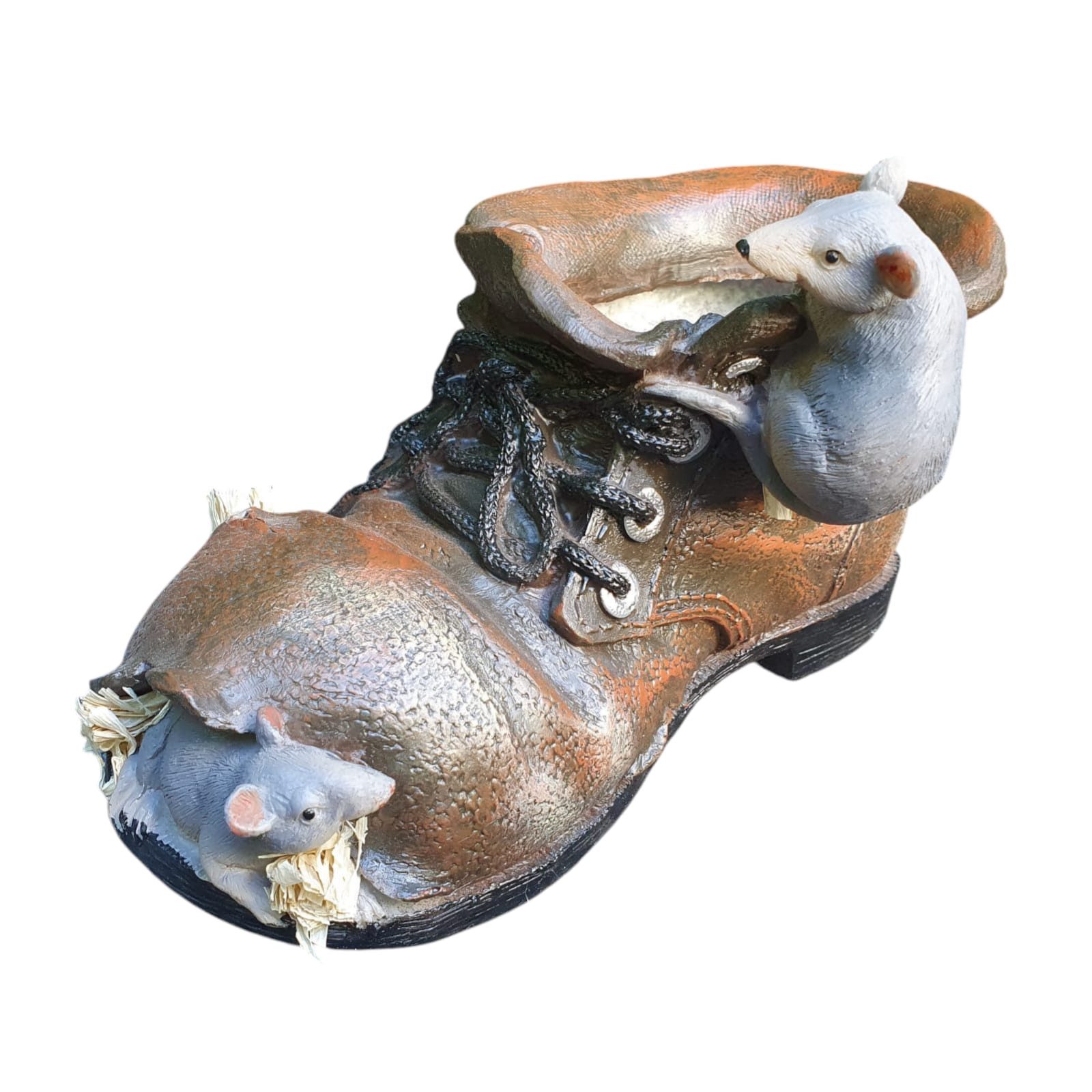 Aspinaworld Gartenfigur Pflanzschuh zum bepflanzen mit Maus im Schuh 13 cm günstig online kaufen