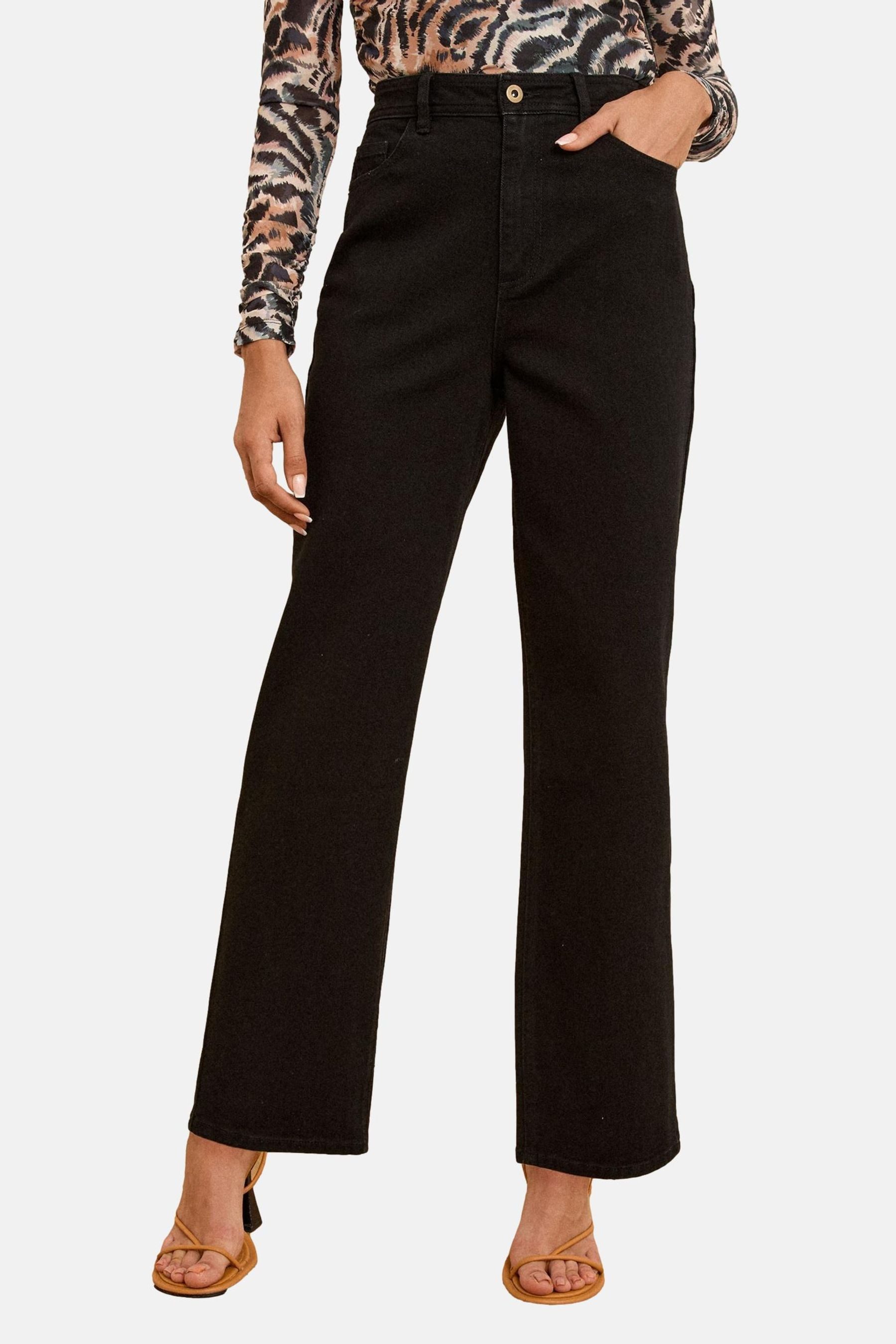 Straight-Jeans Love & Roses Cropped-Jeans mit weitem Bein, Petite