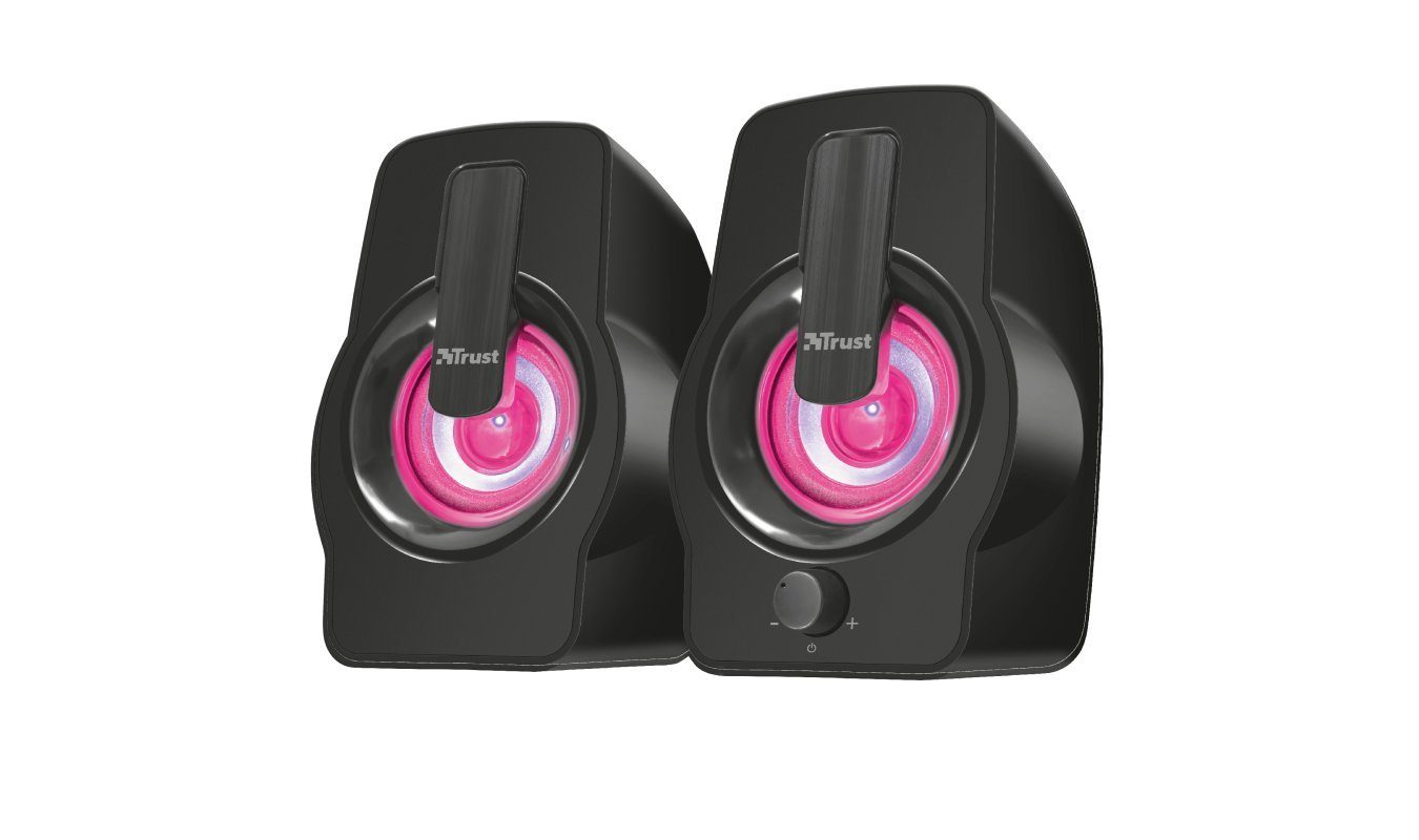 Trust Gemi 2.0 schwarz PC-Lautsprecher (6 W, 2 Lautsprecher, Nur USB-Kabel und 3,5mm-Klinke benötigt, Lautstärkeregelung an der Front, Einfache Installation)