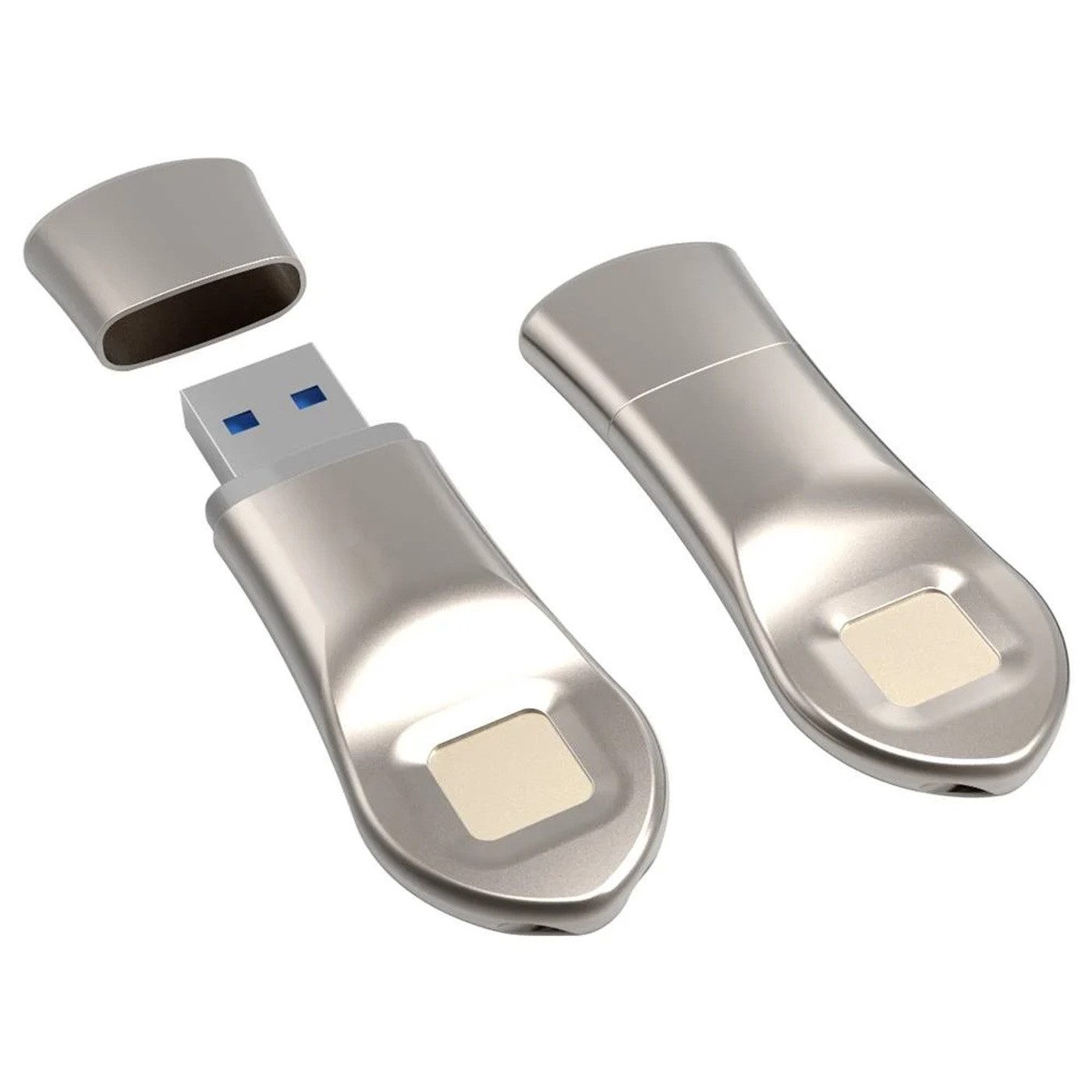 XLYNE Xlyne X-GUARD Fingerabdruck-Sicherheits-USB-Stick, 64GB, USB-A Silber USB-Stick (USB 3.1, Fingerabdruck-Sicherheits-USB-Stick, 64GB)