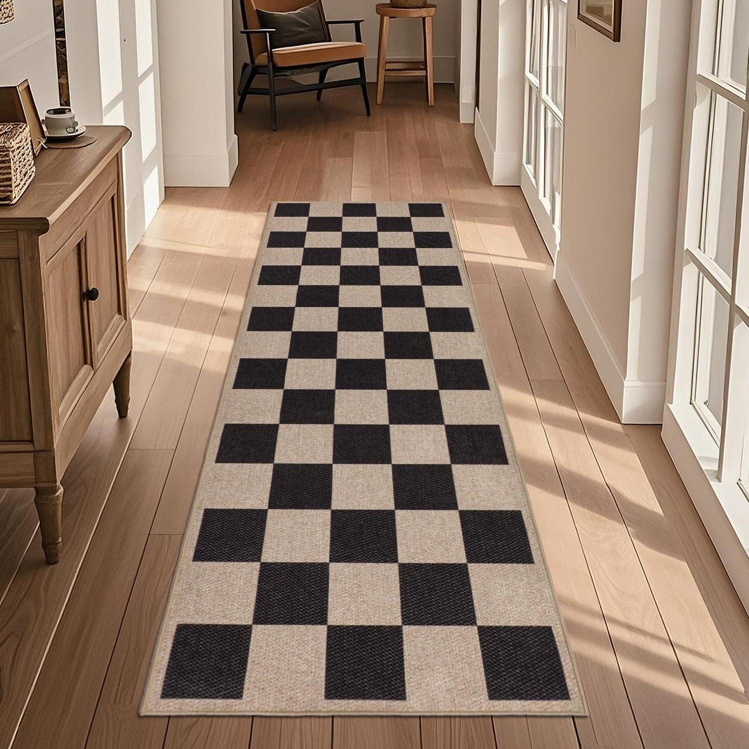 LuxusKollektion Läufer Läufer Teppich 60x180cm Rutschfest Waschbar Modern Geometrisch, rechteckig, Höhe: 3 mm