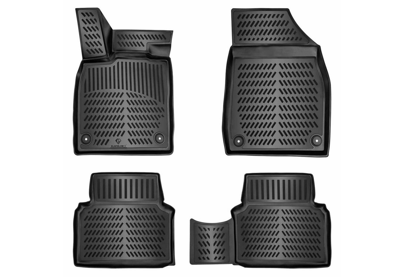 ELMASLINE Auto-Fußmatten Gummi (4 St), für VW GOLF 5 (2003-2009) - 3D Gummimatten mit extra hohem Rand für mehr Schutz - Passend für Baujahre:, 2003 - 2009
