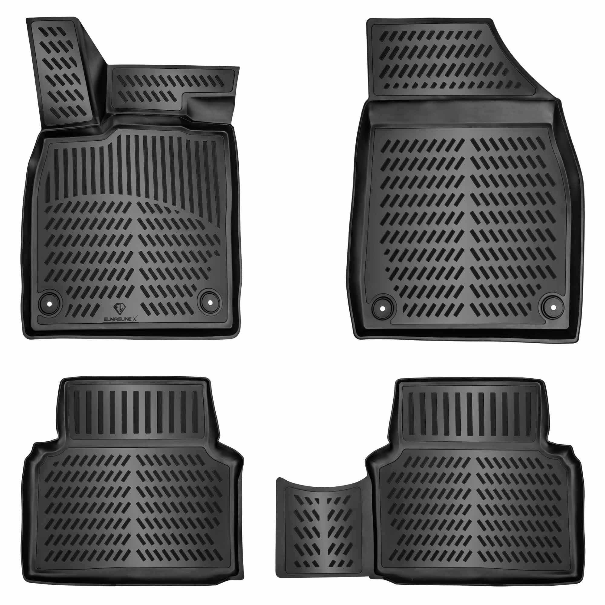 ELMASLINE Auto-Fußmatten Gummi (4 St), für AUDI A4 (2007-2015) B8 - 3D  Gummimatten mit extra hohem Rand für mehr Schutz - Passend für Baujahre: ,  2007 - 2015