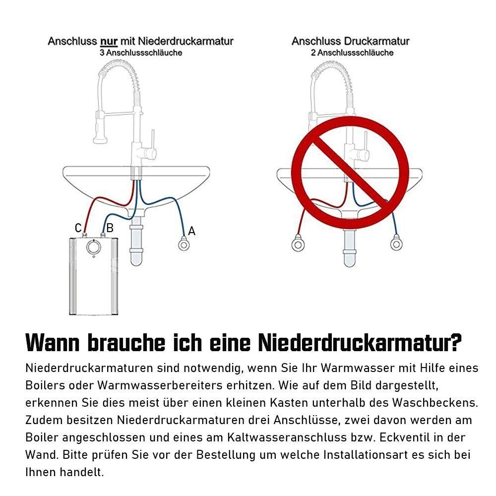 Niederdruck Mit XERSEK Schwarz 360° Armatur Wasserhahn Spültischarmatur Küchenarmatur Brause