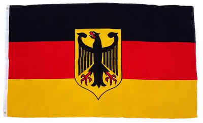 trends4cents Flagge XXL Flagge Fahne mit 3 Messingösen in 250 x 150 cm (Deutschland Adler), für Fahnenmaste