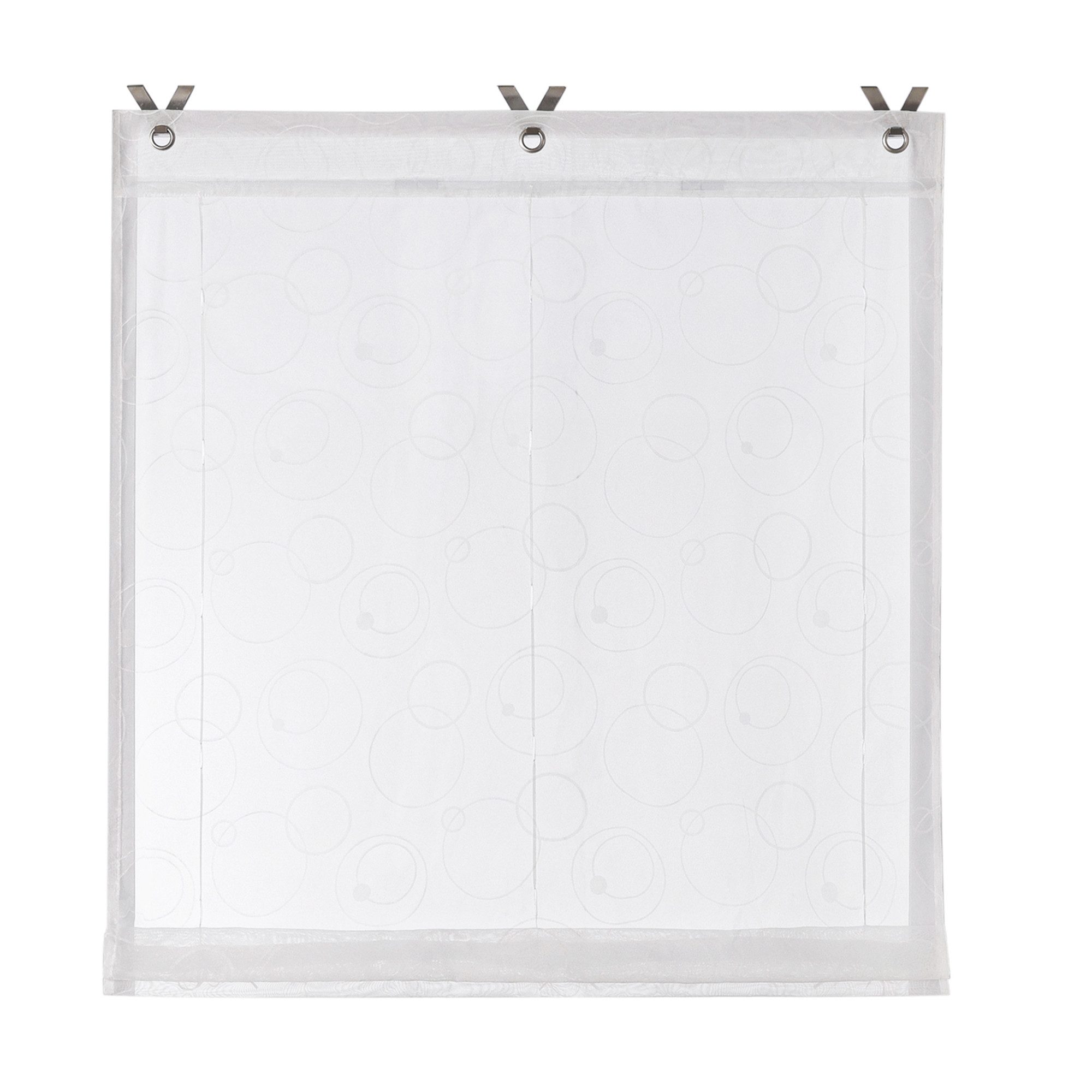 Joyswahl Raffrollo, mit Hakenaufhängung, mit Kreativkreis Planet, Weiß Voil günstig online kaufen