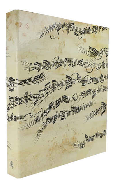 Musikboutique Aktenordner, DIN A4, schmaler Ringbuchordner mit Notenzeilen, Rückenbreite 4 cm