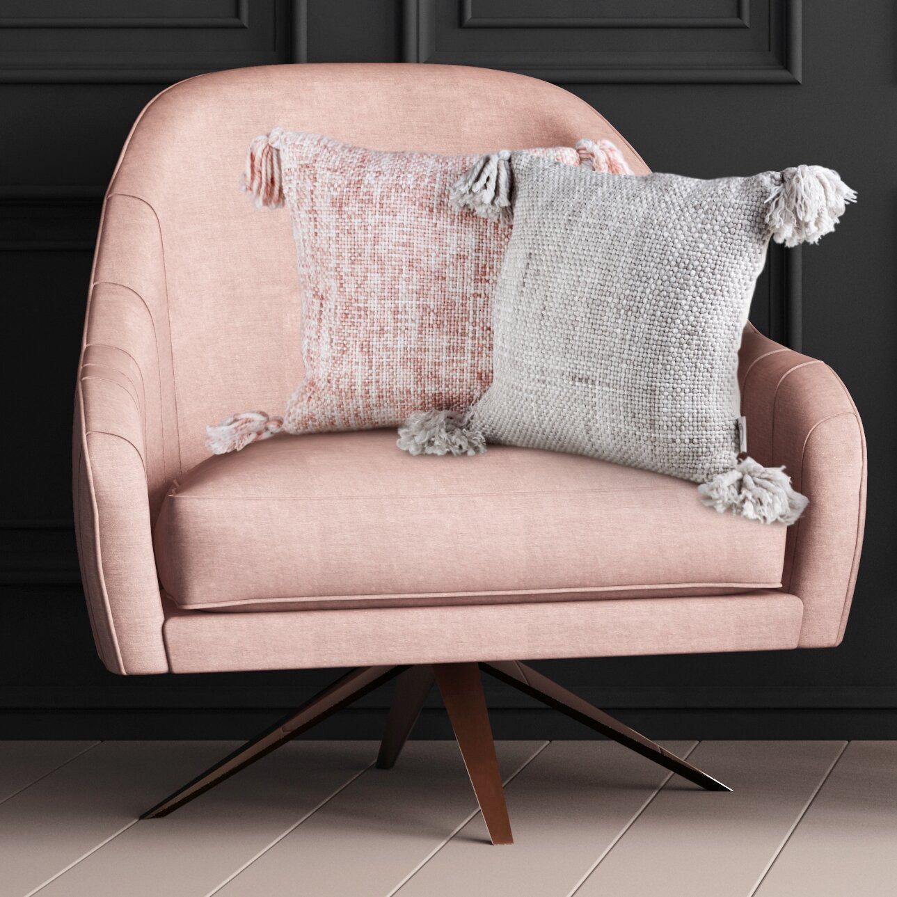 Eurofirany Kissenbezüge BOHO, (1 Stück), 40x40, 45x45, Fransen, Bommel, Muster, Leinoptik