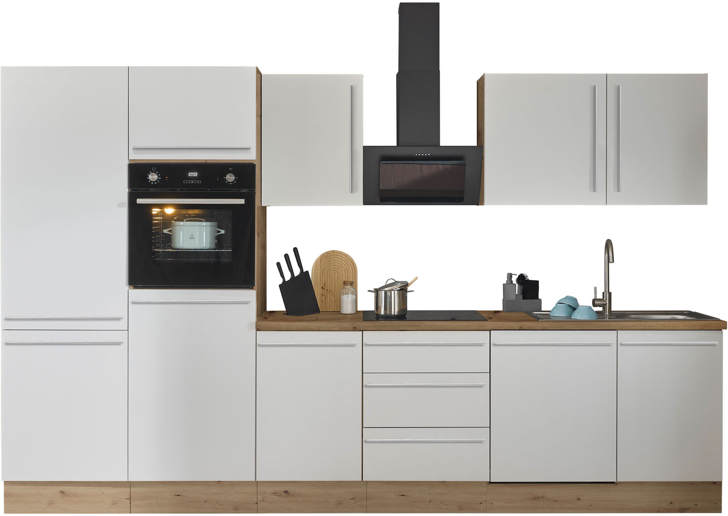 KOCHSTATION Küchenzeile Florida, Breite 340 cm, wahlweise mit E-Geräten,Sof günstig online kaufen