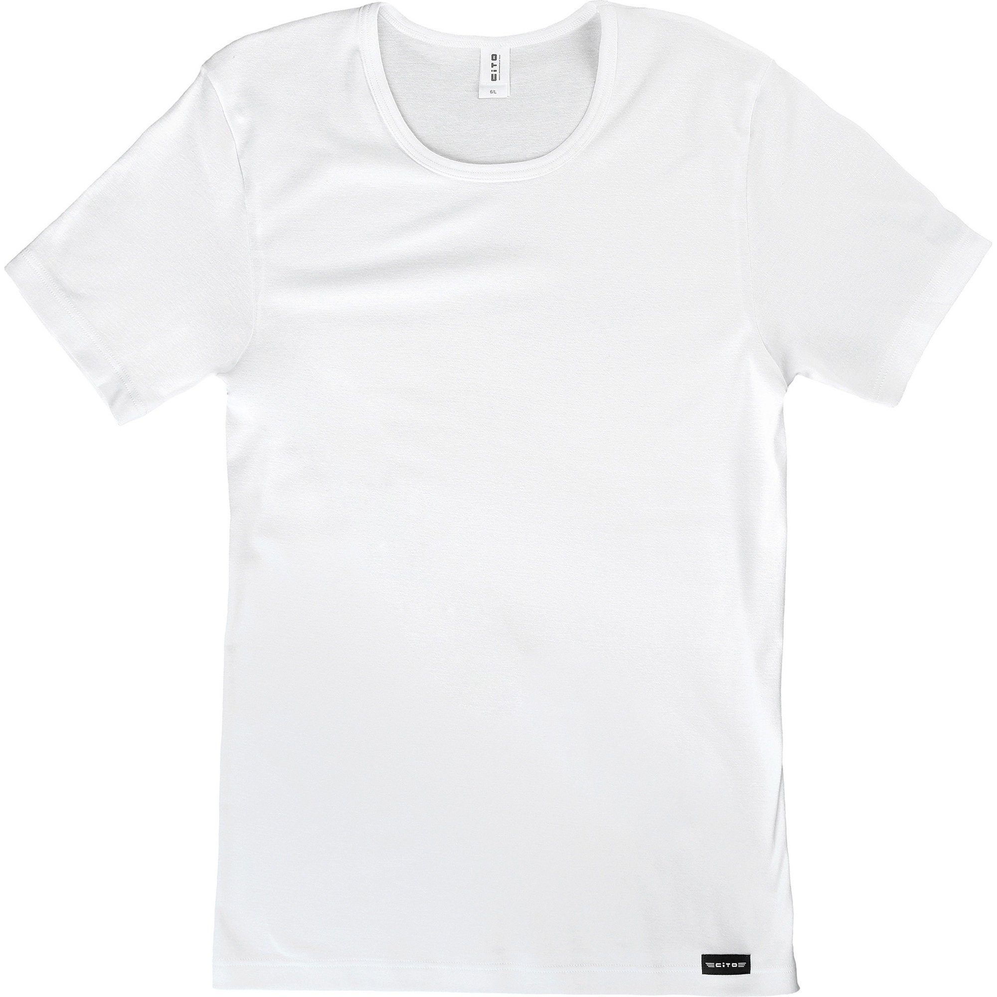 2er-Pack Uni 1/2-Arm T-Shirt weiß Herren-Unterhemd, Cito Feinripp