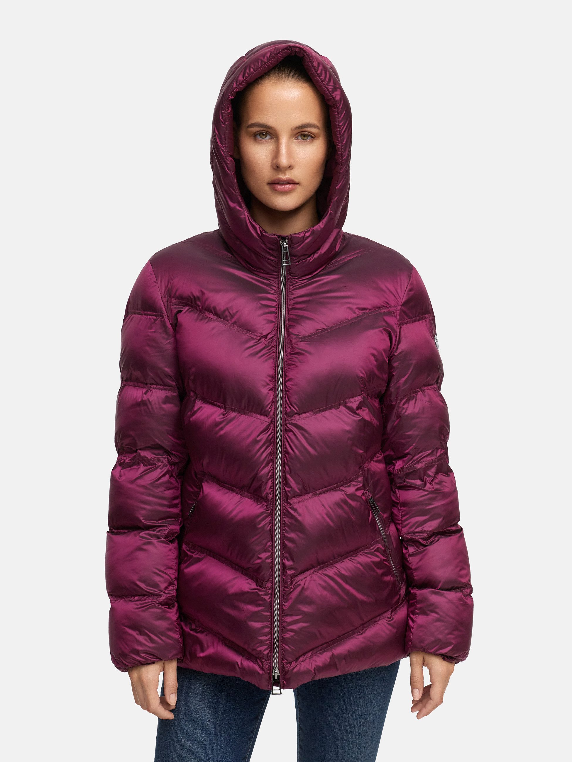Manisa Steppjacke mit Stehkragen, Kapuze und günstig online kaufen