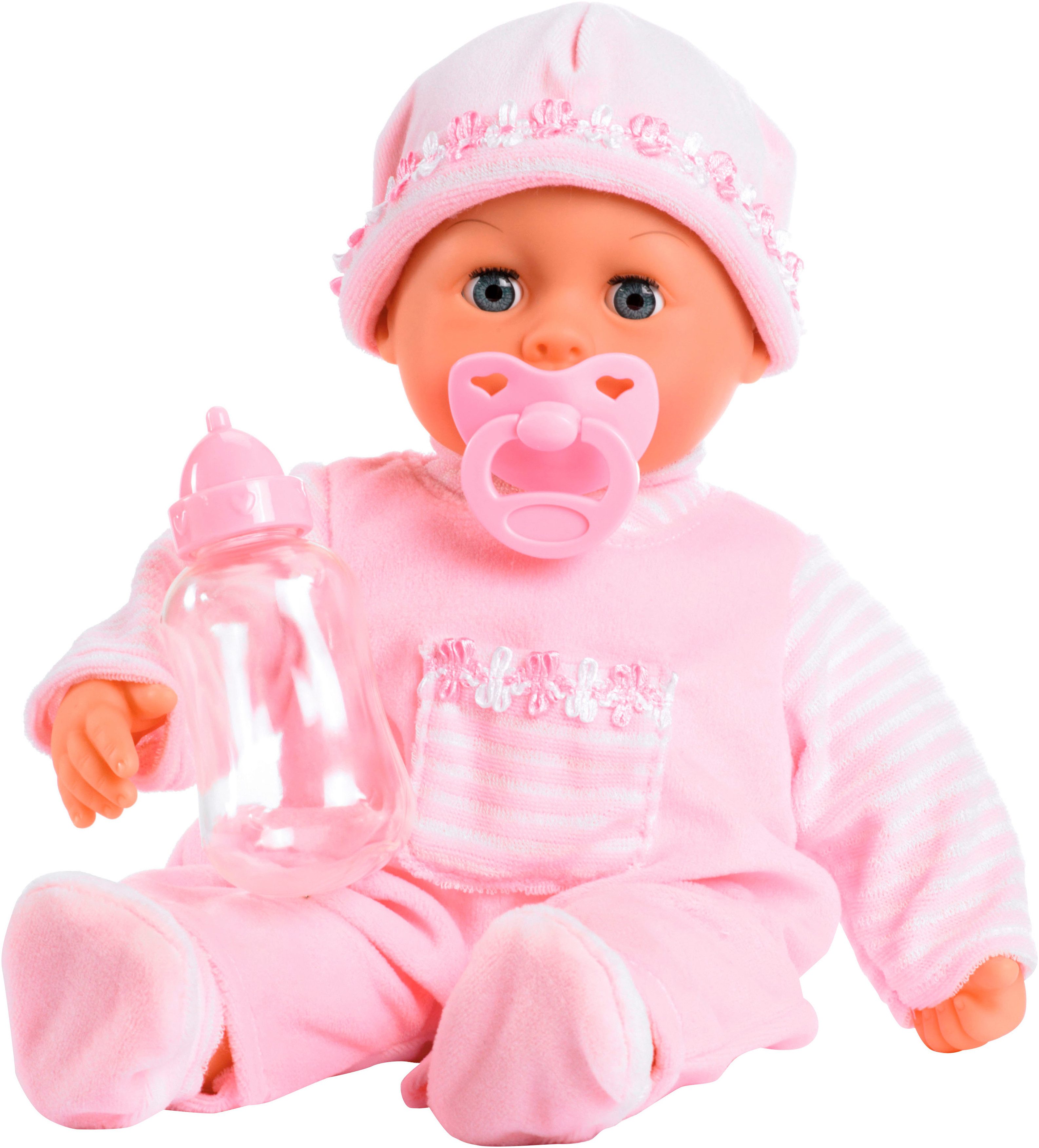 Bayer Babypuppe First Words Baby, 38 cm rosa (3-tlg), mit Schlafaugen und B günstig online kaufen