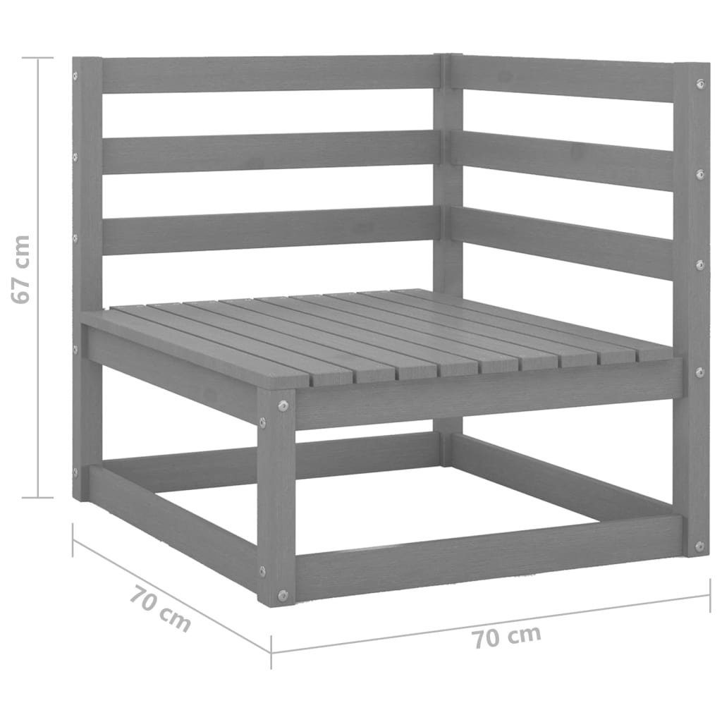 Garten Set Lounge Garten-Essgruppe Grau Massivholz Lou vidaXL 9-tlg Set Kiefer Holz Sitzgruppe