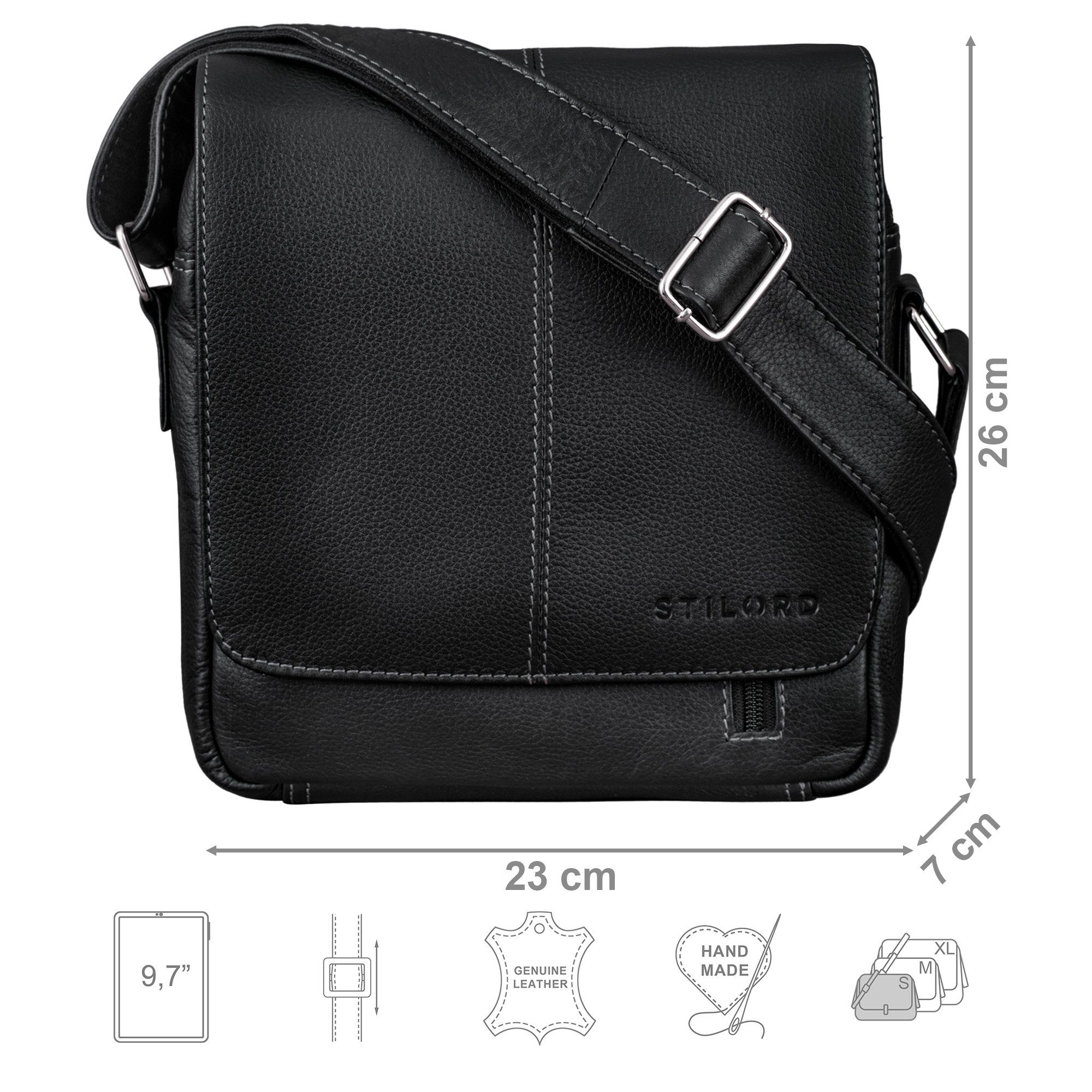 STILORD Schultertasche "Matt" Herrenhandtasche Leder Umhängetasche Männner Vintage