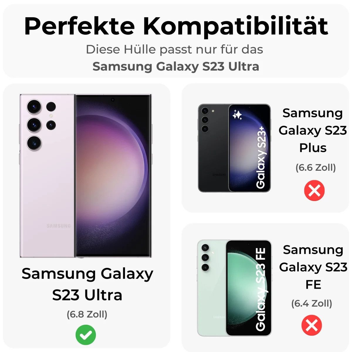 betterfon Handykette für Samsung Galaxy Leder Umhänge Hülle mit Kartenfächer, Hände frei – mit Silikonhülle & Schnur für flexiblen Alltag