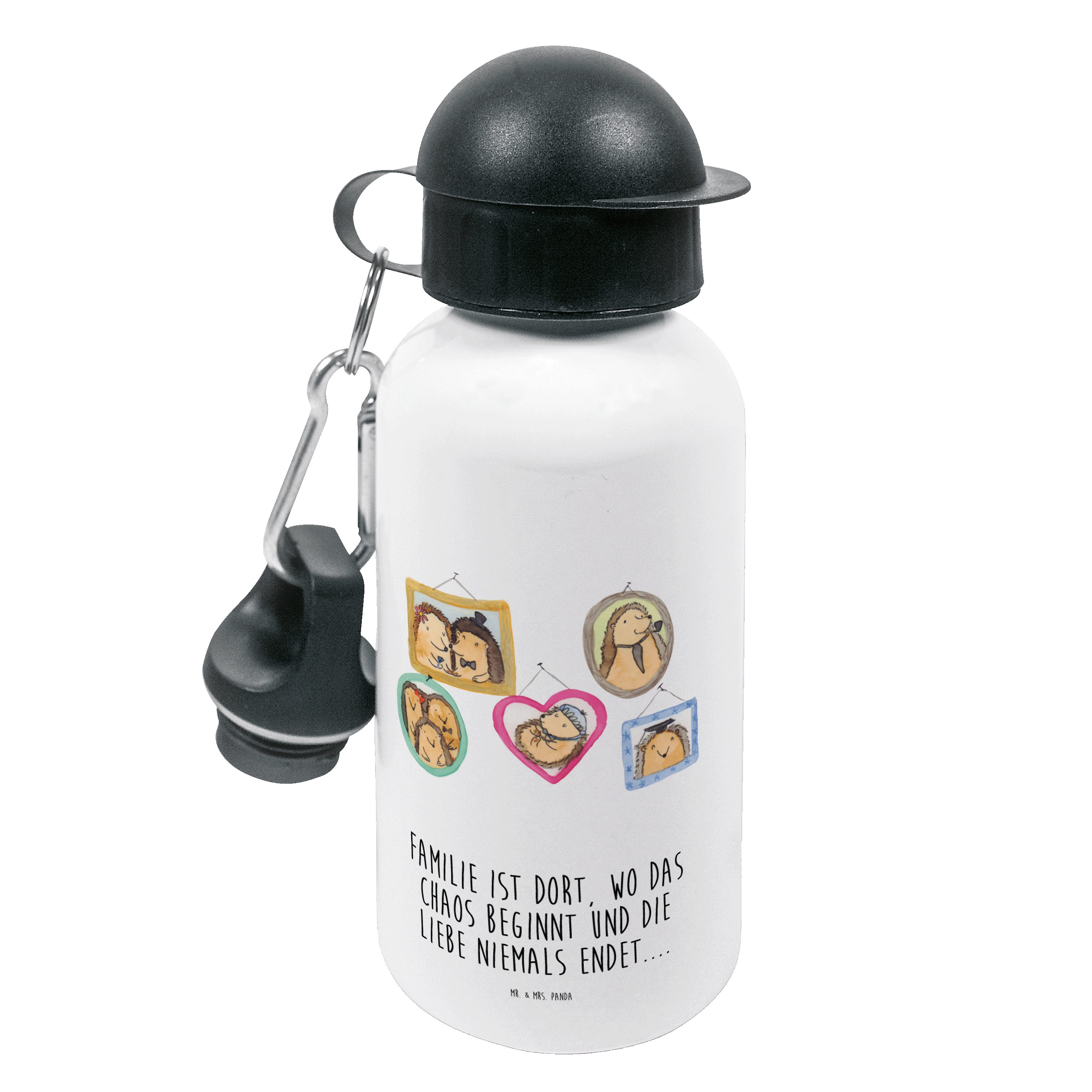 Mr. & Mrs. Panda Trinkflasche Igel Familie - Weiß - Geschenk, Mama, Jungs, Papa, Oma, Kinder, Zusam