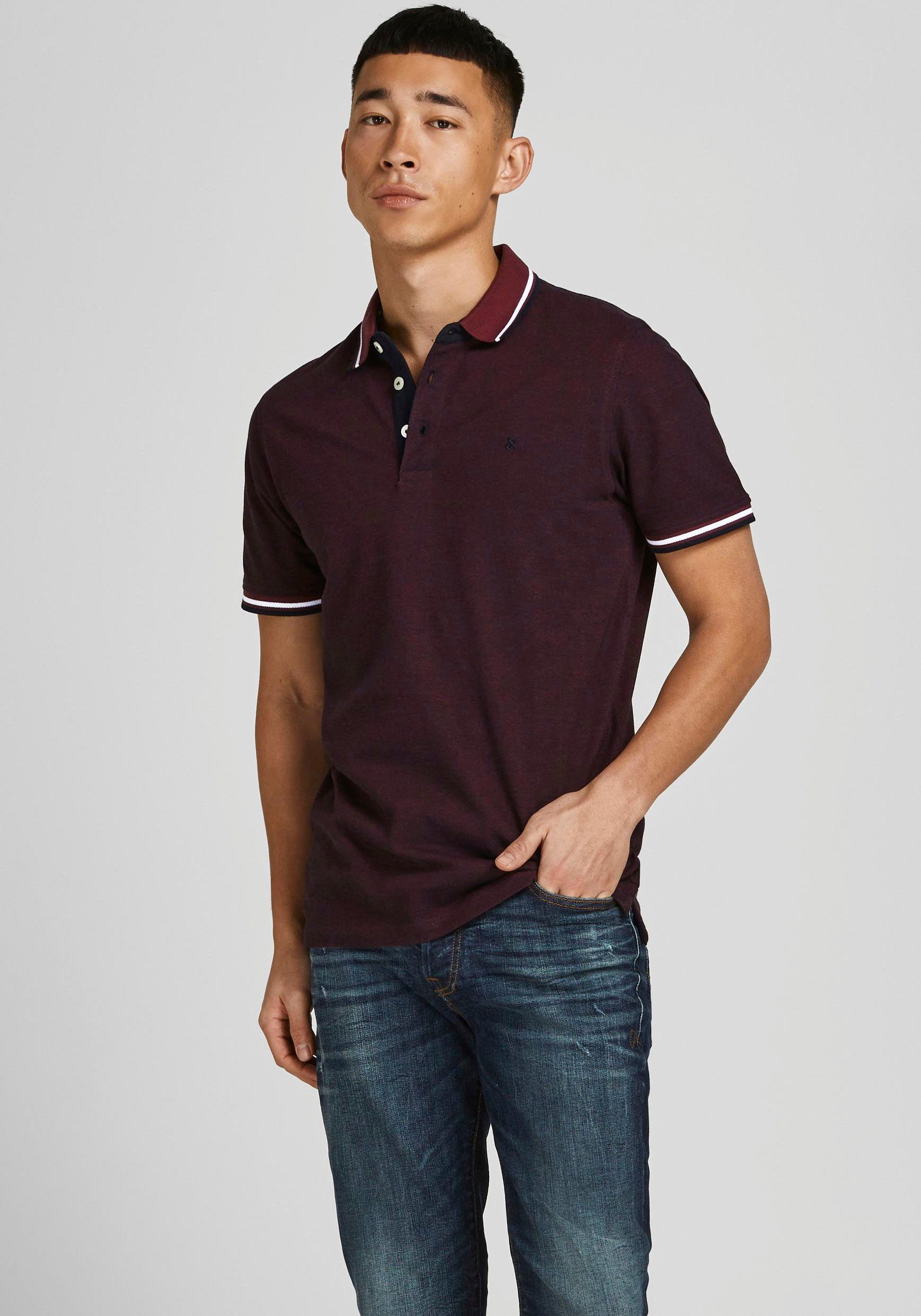 Jack & Jones Poloshirt JJEPAULOS Poloshirt mit klassischem Kragen und figur günstig online kaufen