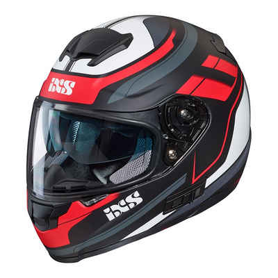 IXS Motorradhelm IXS HX 215 2.0 Schwarz-Rot Matt, Motorradhelm/Rolllerhelm mit Sonnebl