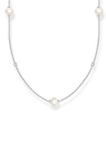 THOMAS SABO Lange Kette »Perlen mit Steinen, KE2125-167-14-L90V«, mit Zirkonia (synth) - mit Süßwasserzuchtperle