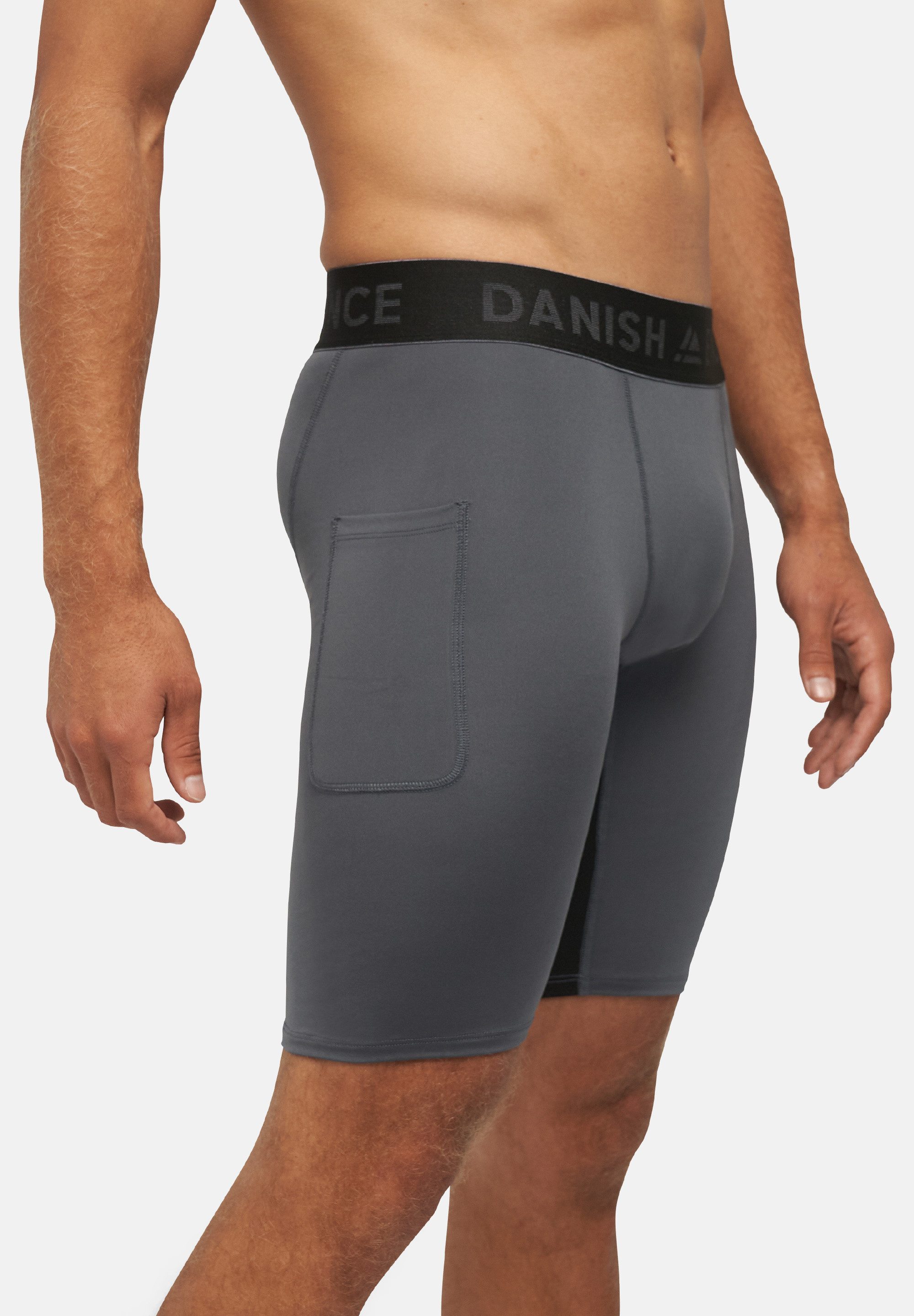 DANISH ENDURANCE Shorts Compression Shorts (2er-Pack) Lange Laufhose mit Taschen, reduziert Muskelkontraktionen