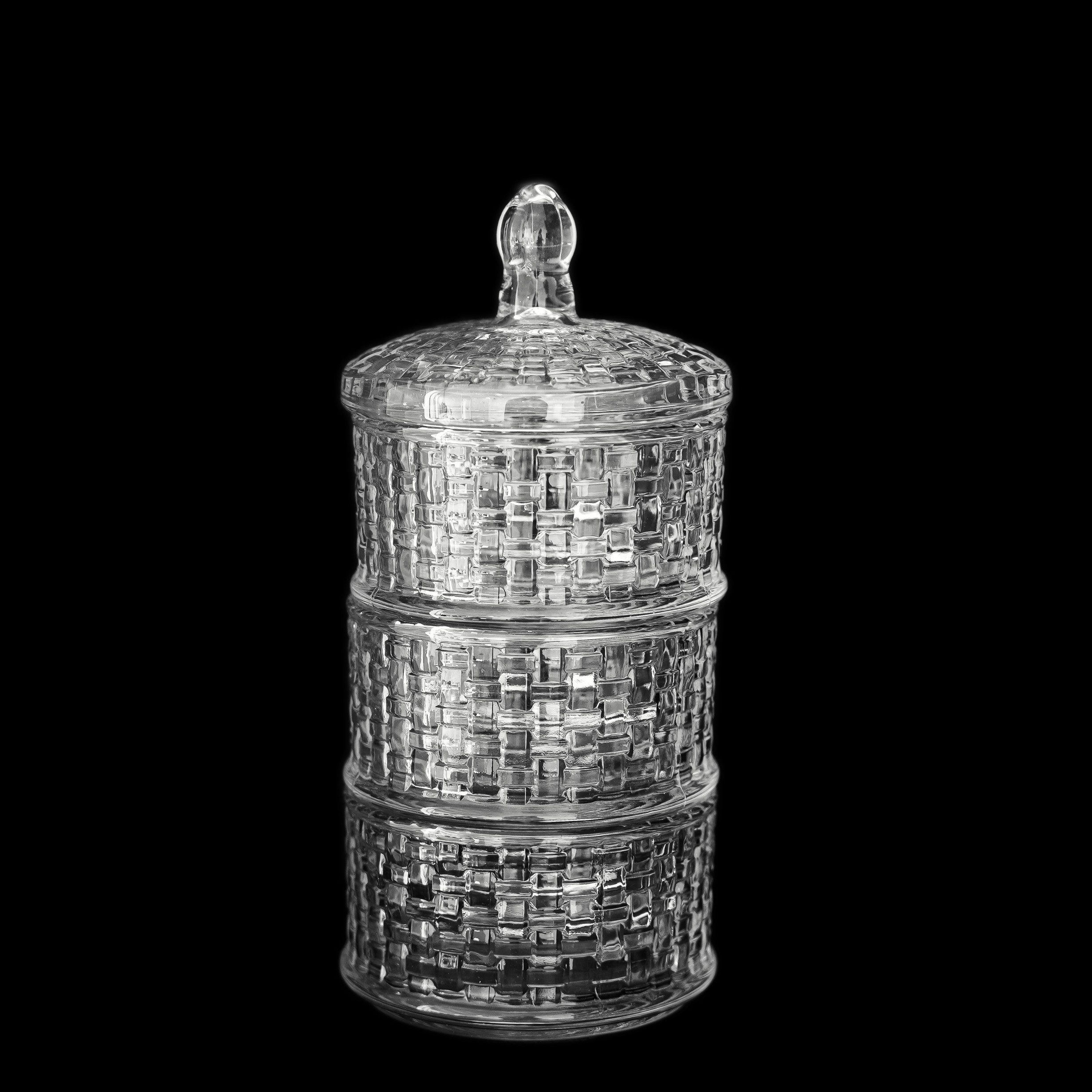 Sunay Schale Bonboniere-Set 3-teilig mit Deckel aus hochwertigem Glas, Glas, (1-tlg) – Bild 4 von 5