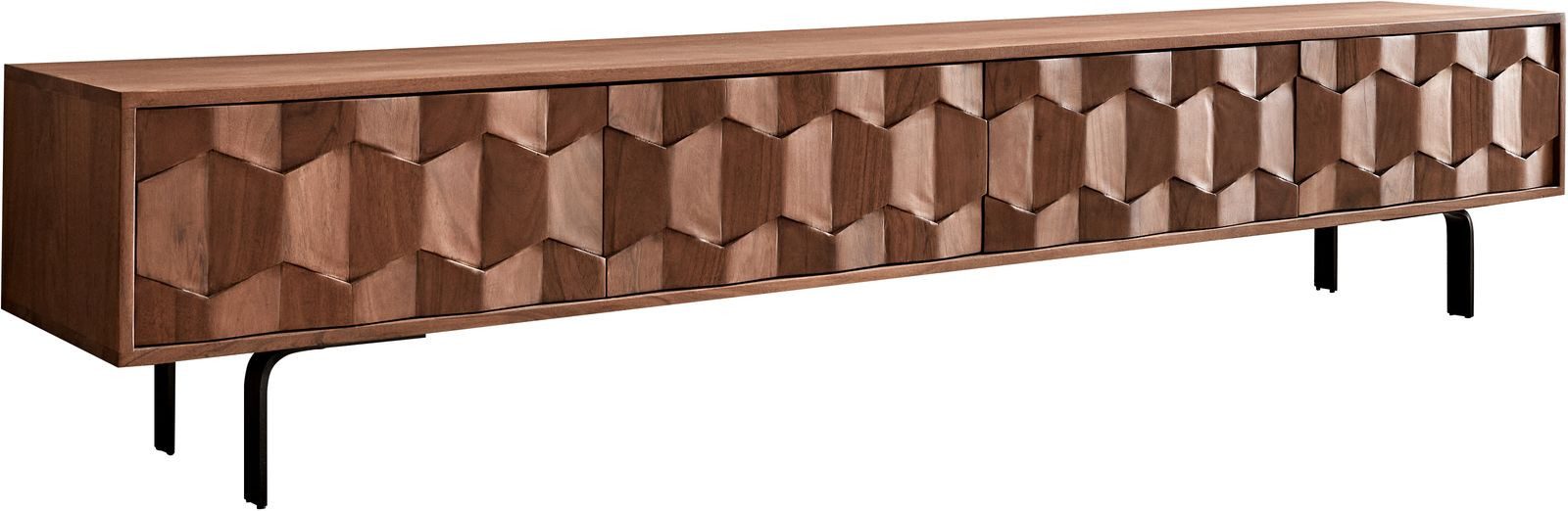 DELIFE Lowboard Fevo, Akazie Braun 200 cm 4 Türen L-Fuß Lowboard günstig online kaufen