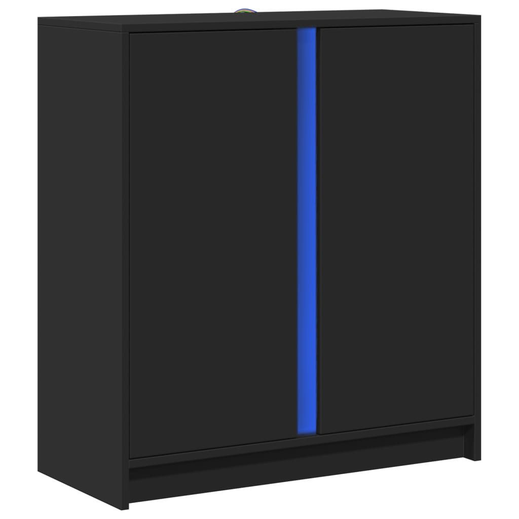 vidaXL Sideboard LED-Sideboard Schwarz 77x34x85 cm günstig online kaufen