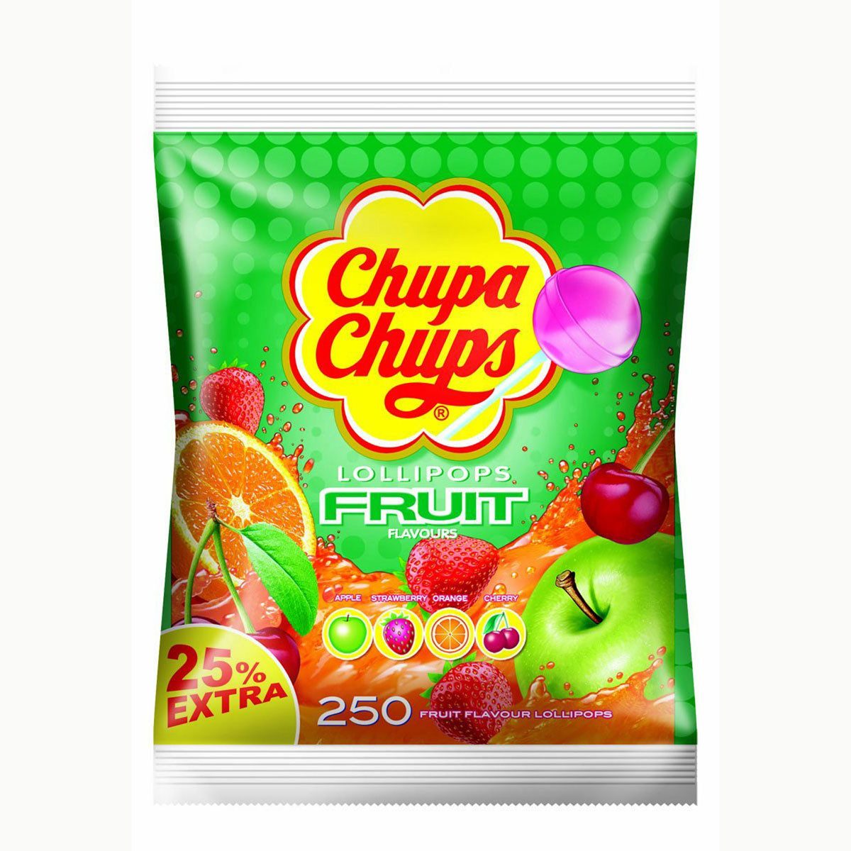 Chupa Chups Süßigkeit, Chupa Chups Fruit 250 Lutscher Nachfüllbeutel fruchtige Sorten 3000g
