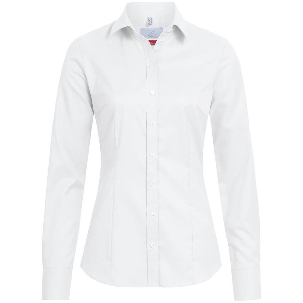 GREIFF Langarmbluse Greiff Modern with 37.5® Damen Bluse Langarm Kent Slim-Fit Weiß