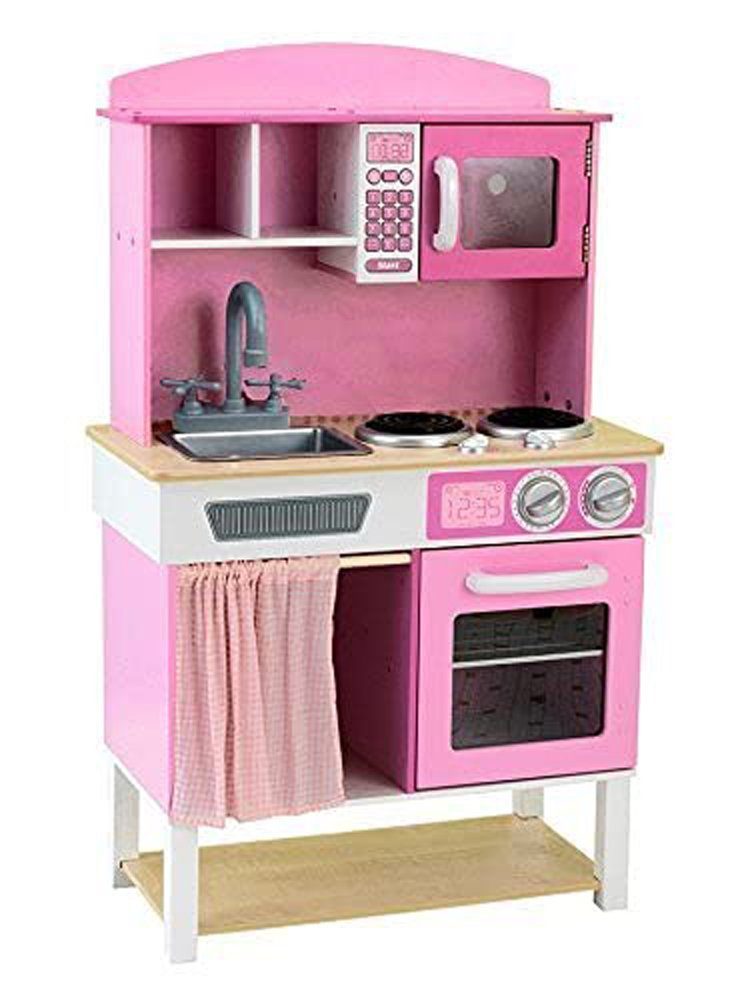 Best for Kids Spielküche Pink Rosa Holz, mit Zubehör