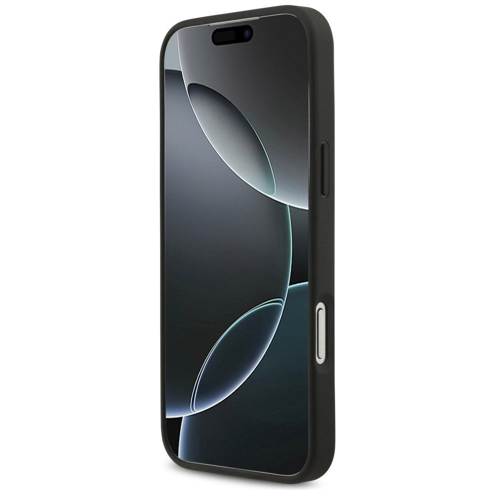 Guess Handyhülle iPhone 17 Pro Max Kunstleder grau Big Logo Metall goldfarben 6,9 Zoll, Kantenschutz – Bild 5 von 5