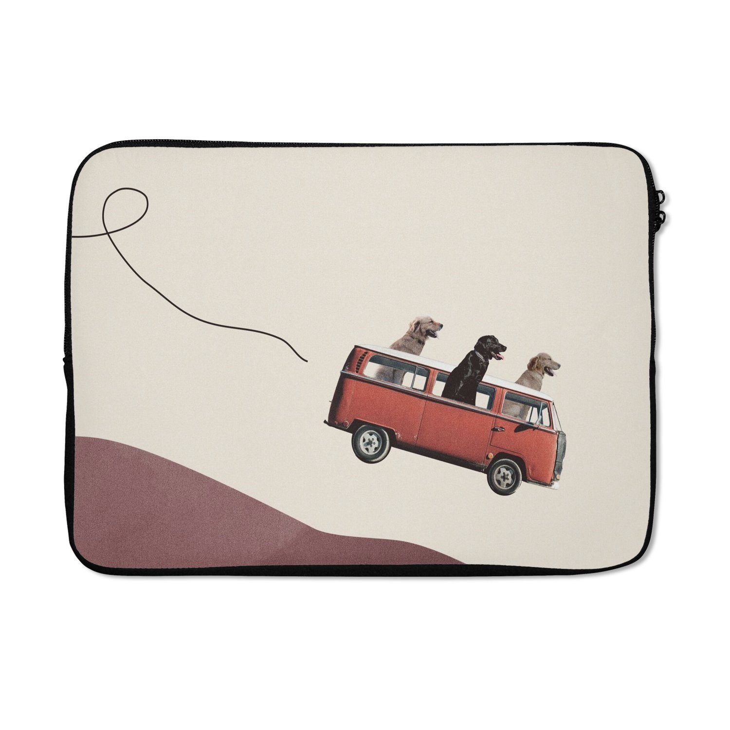 Laptop-Hülle Hund - Retro - Bus