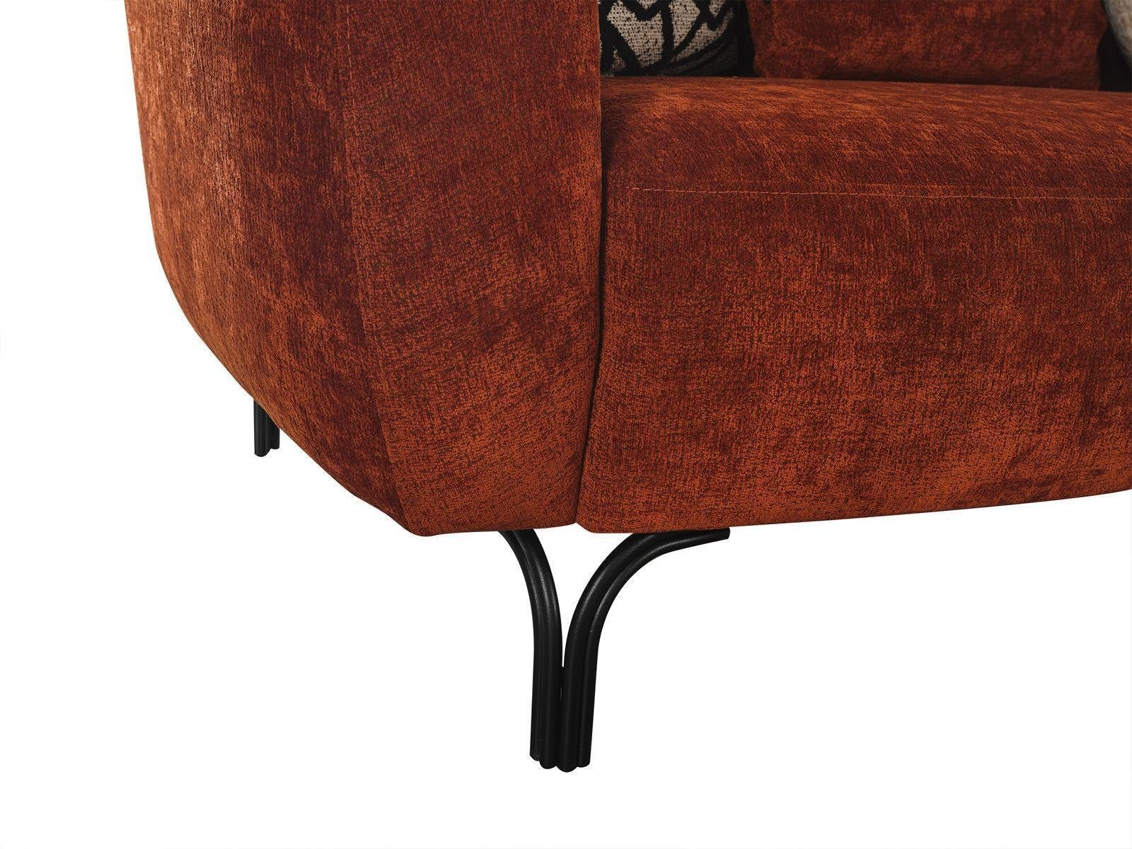 Sofa Sitzer Modern 3 Stoff Sofa Orange, Teile, 1 in JVmoebel Europa Design Sofas Made Dreisitzer